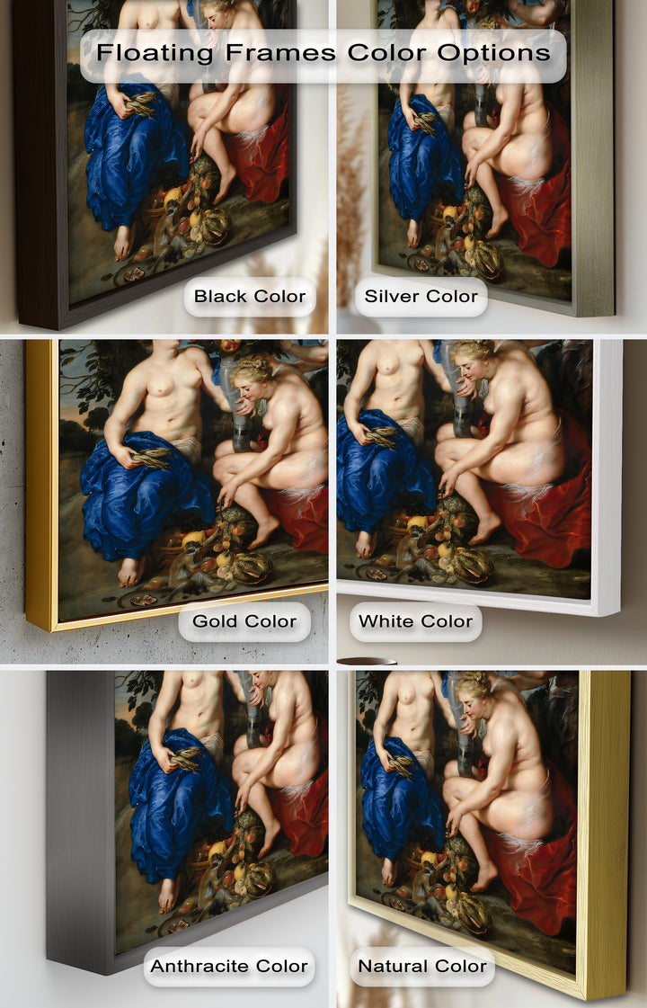 Bountiful Companions – Renaissance Oil Painting of Fruit and Femininity