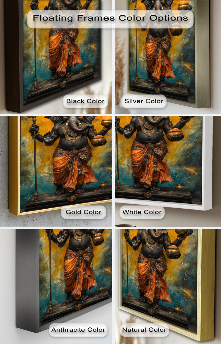 Stehende Ganesha-Wandkunst – Religiöses Ölgemälde
