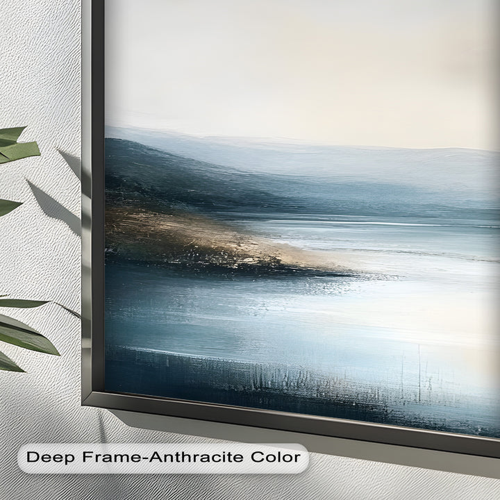 Nature Wall Art-Minimalist Lake Landscape Oil Painting