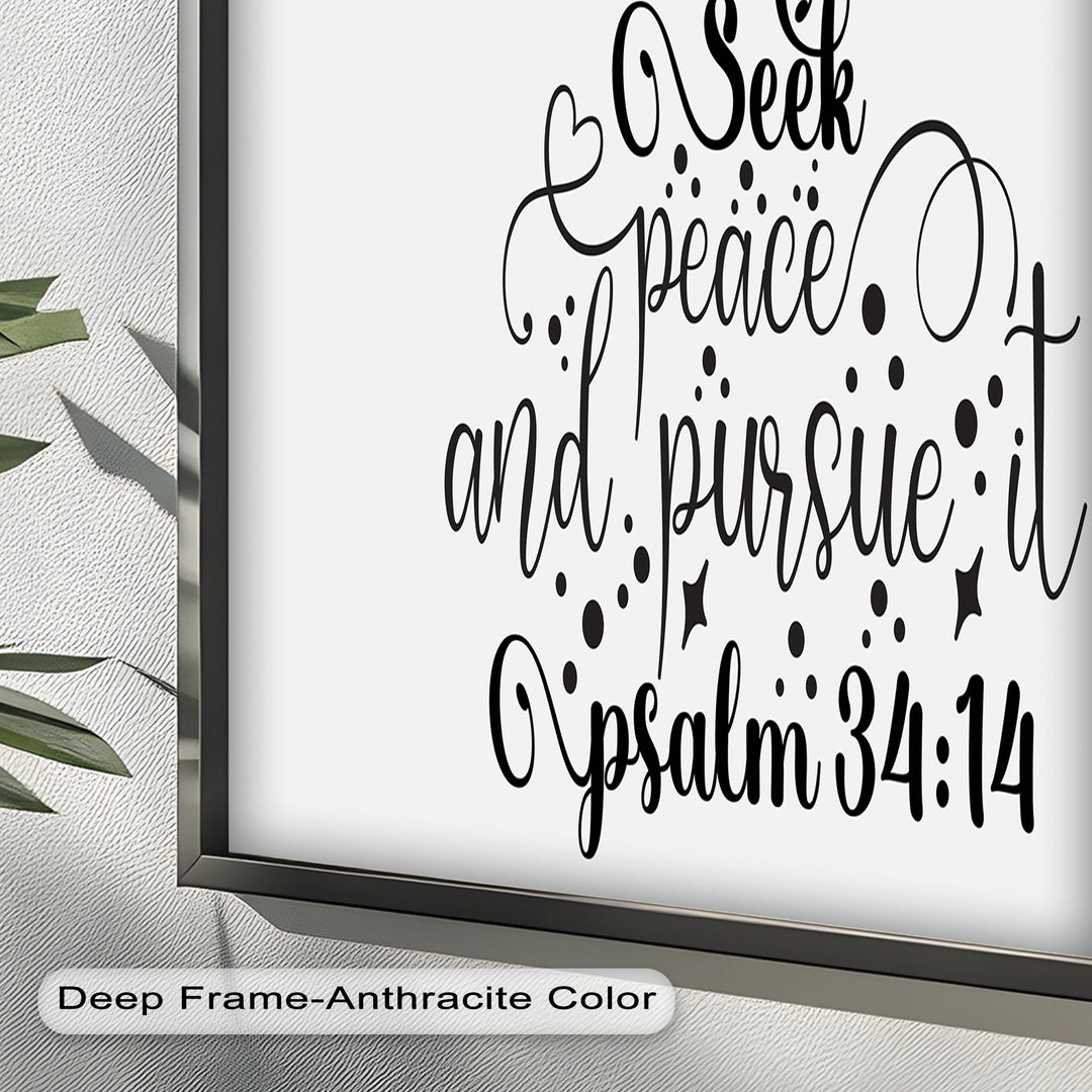Seek Peace and Pursue It – Psalm 34:14 Christian Bible Oil Painting