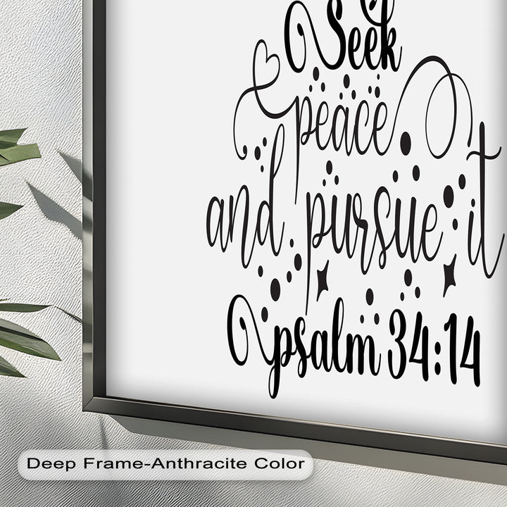 Seek Peace and Pursue It – Psalm 34:14 Christian Bible Oil Painting