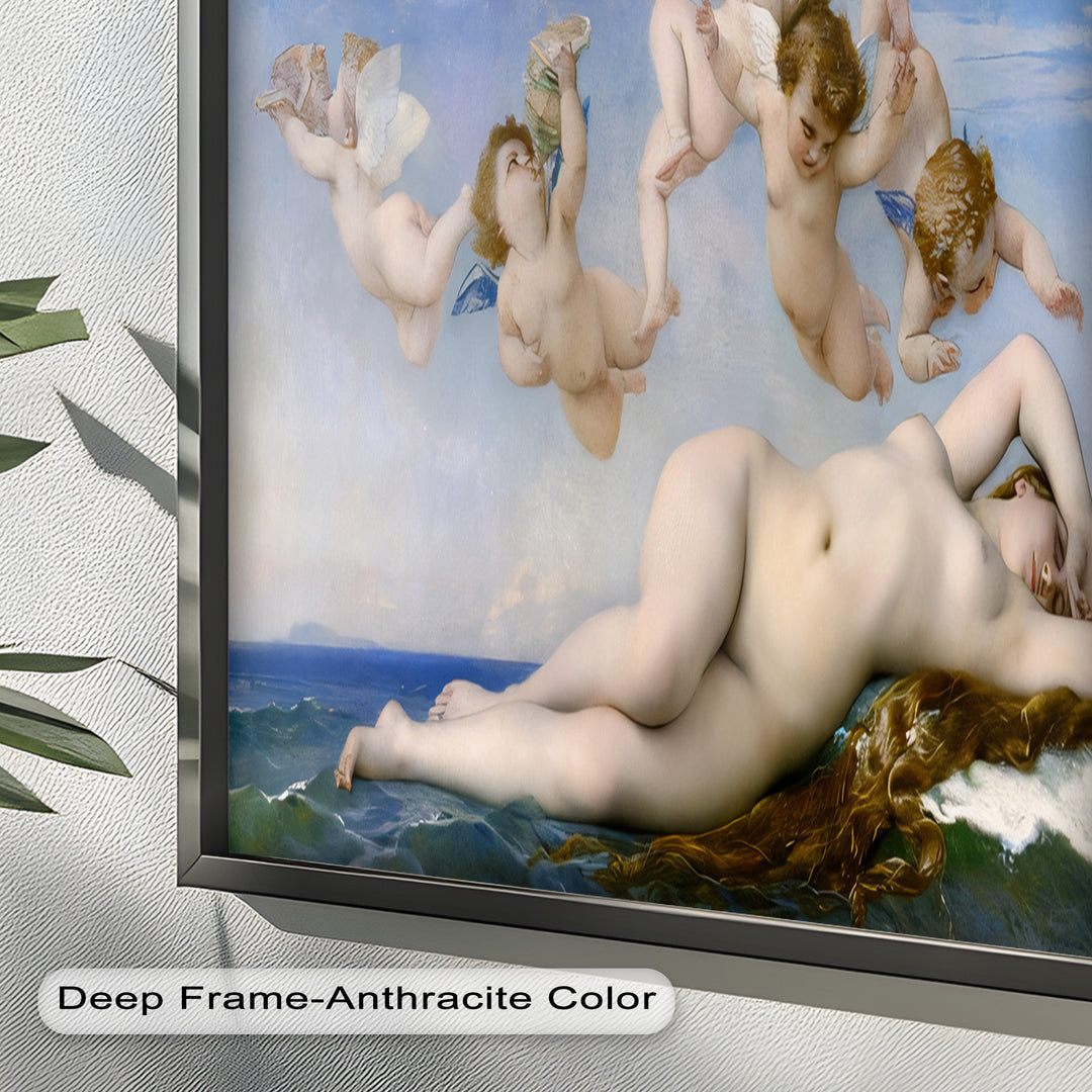 Birth of Beauty – Mythological Sea Nymph and Cherubs Oil Painting