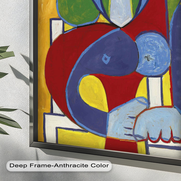 Seated in Silence – Colorful Cubist Portrait Oil Painting