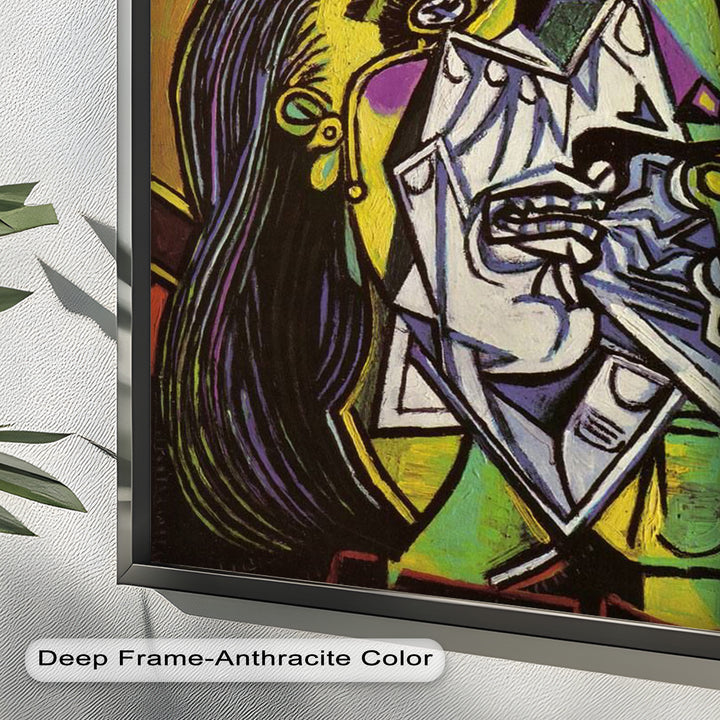 Woman Weeping in Red Hat – Emotional Cubist Expression Picasso Oil Painting
