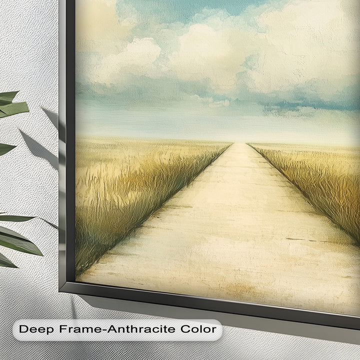 Minimal Nature Wall Art – Road Landscape Oil Painting