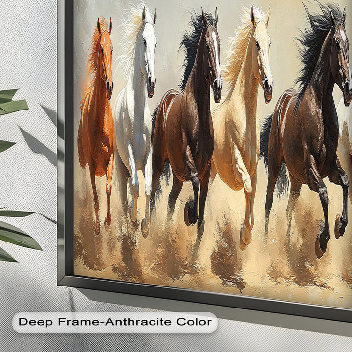 Thundering Harmony – Multicolor Horses Oil Painting