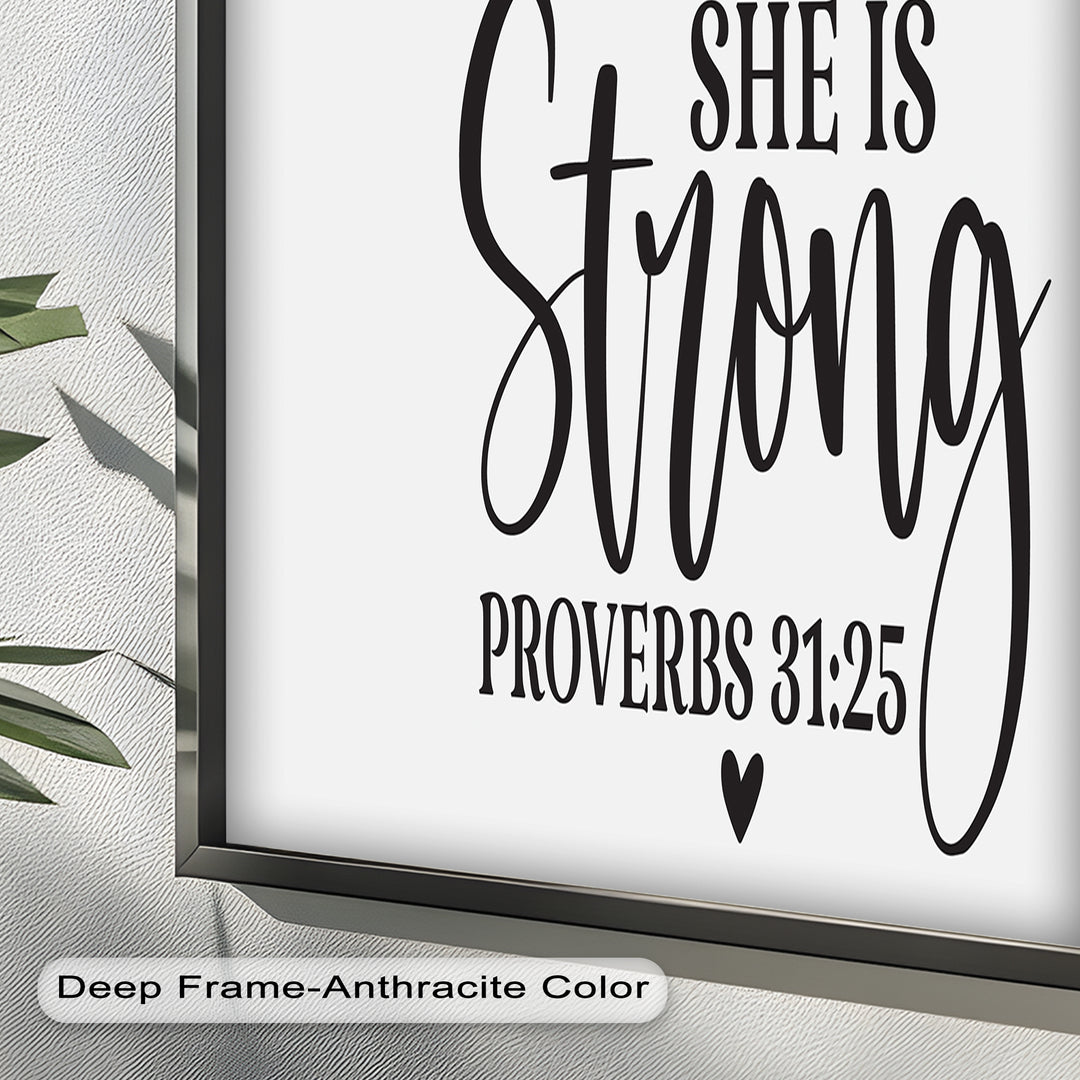 She Is Strong – Proverbs 31:25 Bible Verse Oil Painting