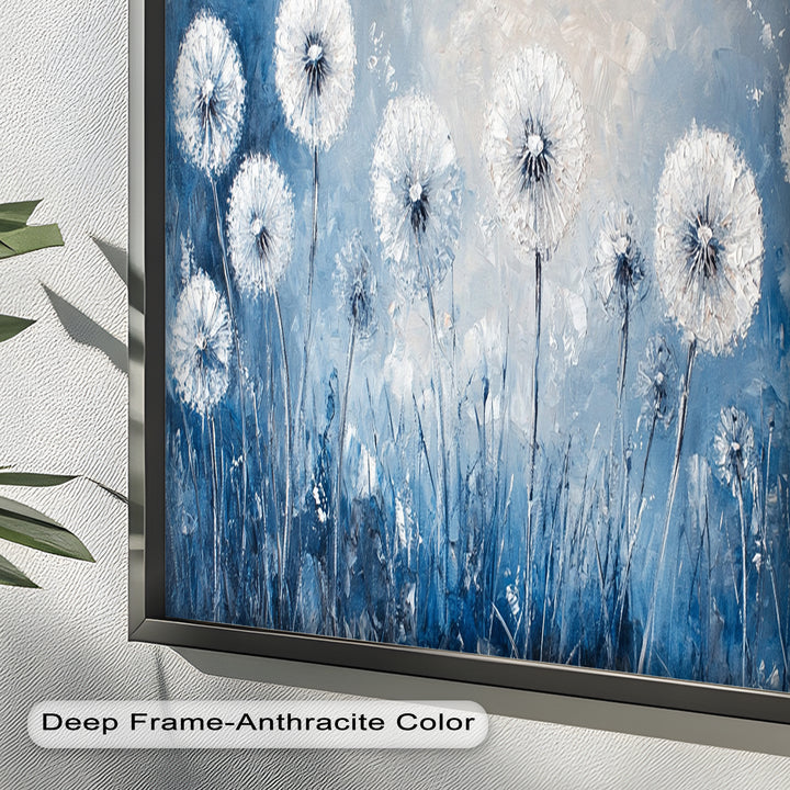 White Dandelion Field Wall Art – Floral Oil Painting