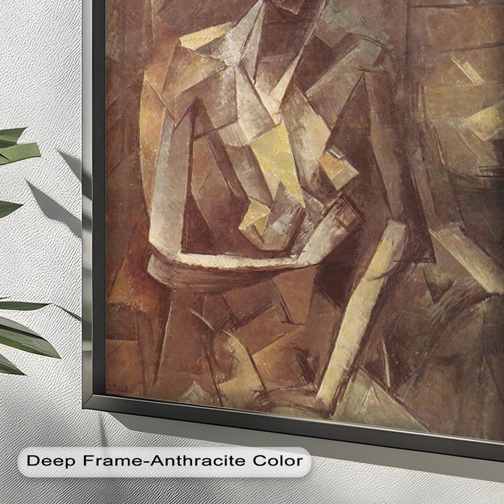 Geometric Nude Study Wall Art – Cubist Oil Painting