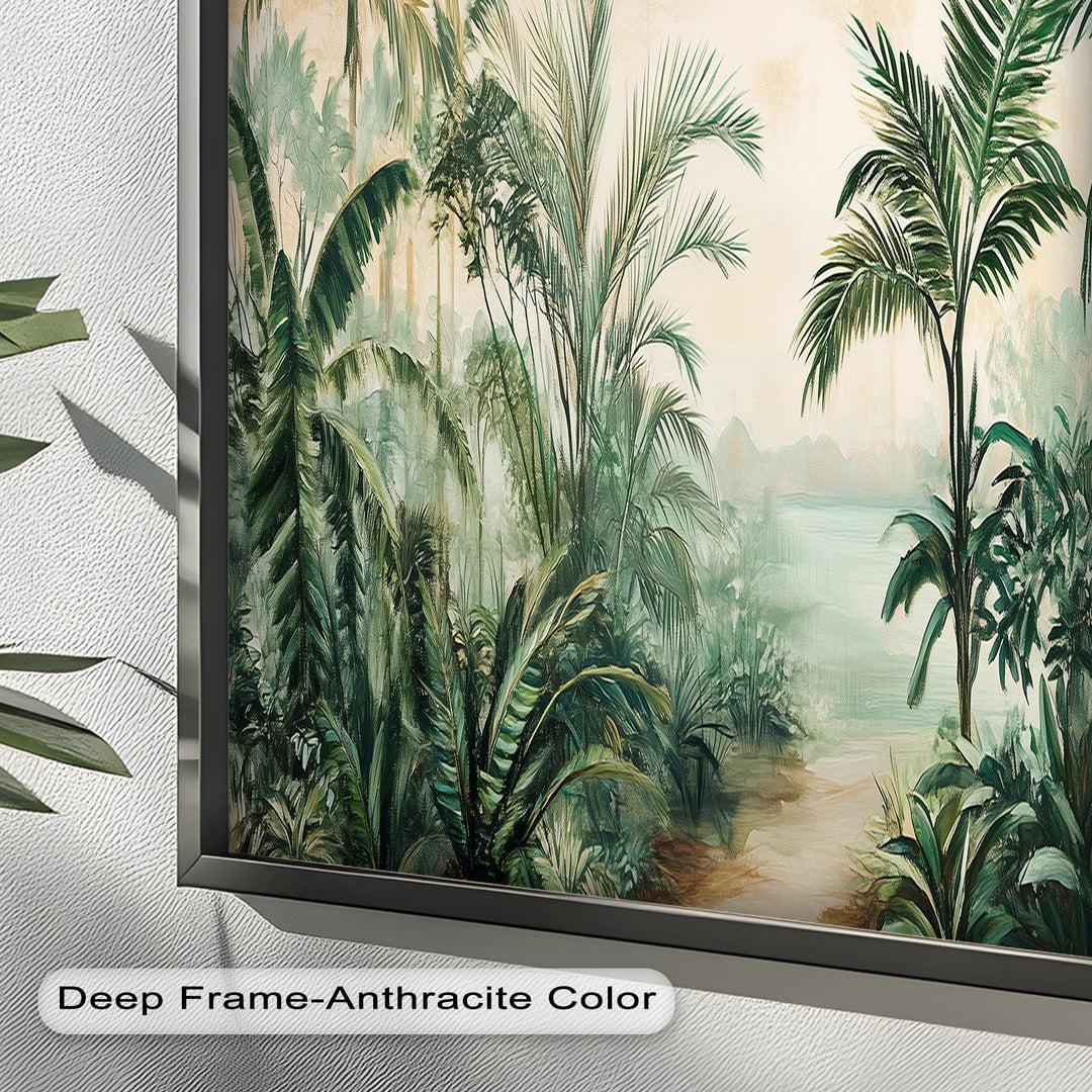Tropical Garden Escape – Lush Jungle Oil Painting