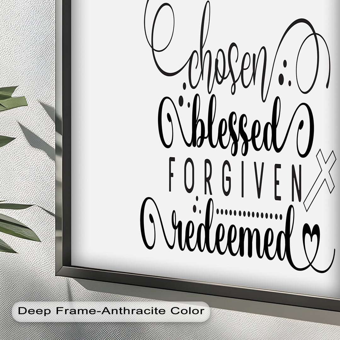 Chosen, Blessed, Forgiven, Redeemed – Bible Verse Oil Painting