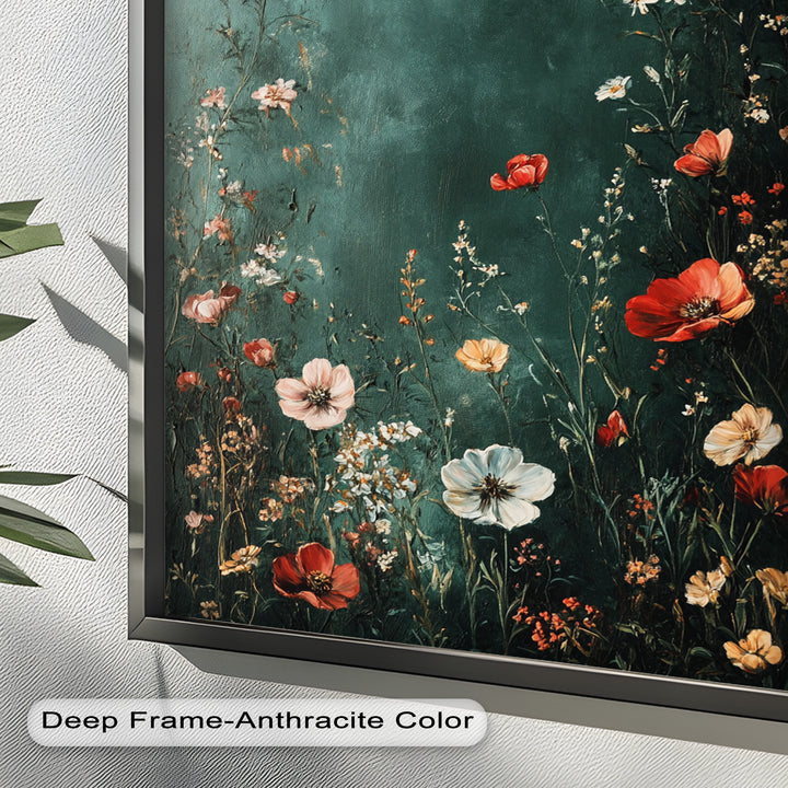 Wild Bloom Serenity – Vintage Blumenölgemälde