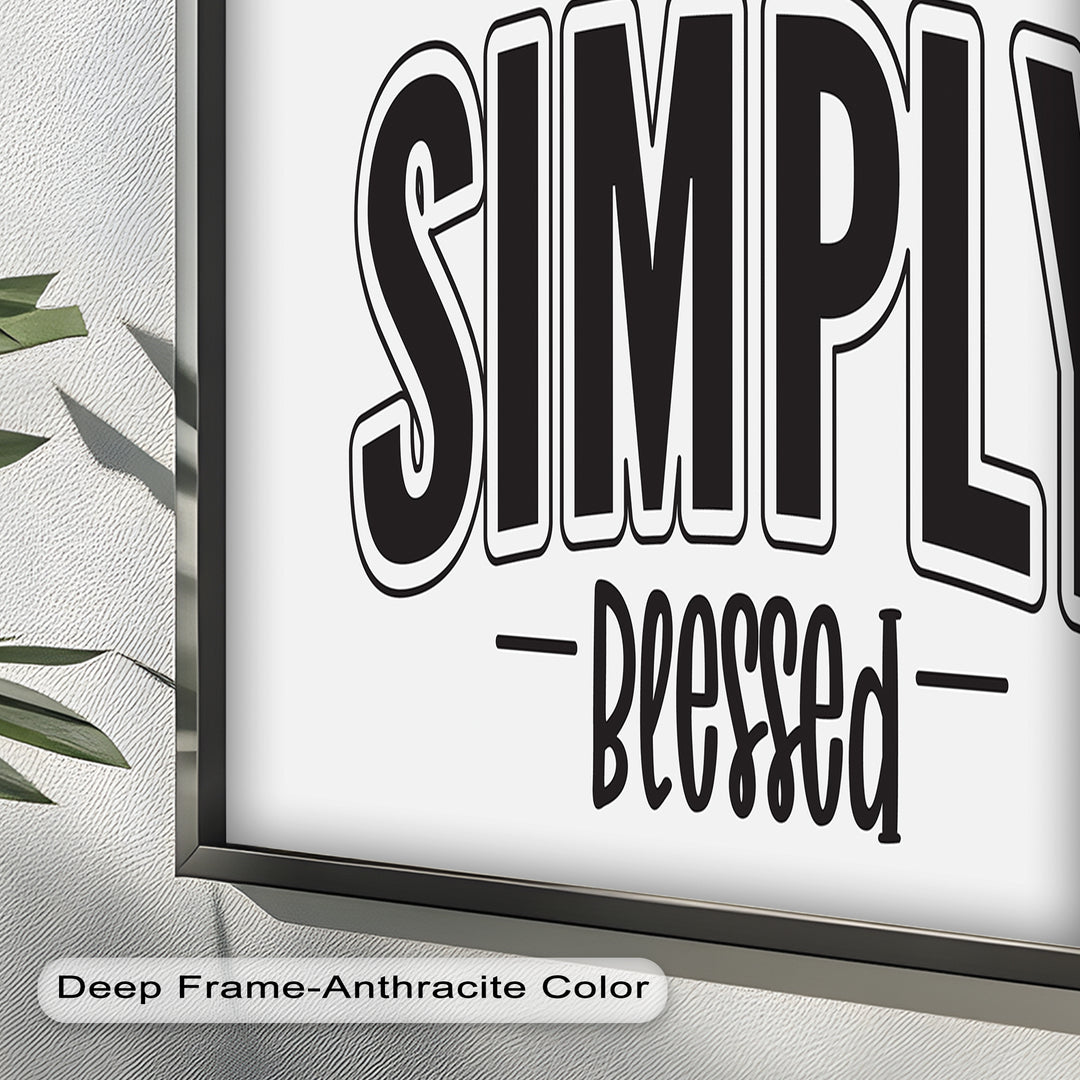 Simply Blessed – Christian Typography Oil Painting