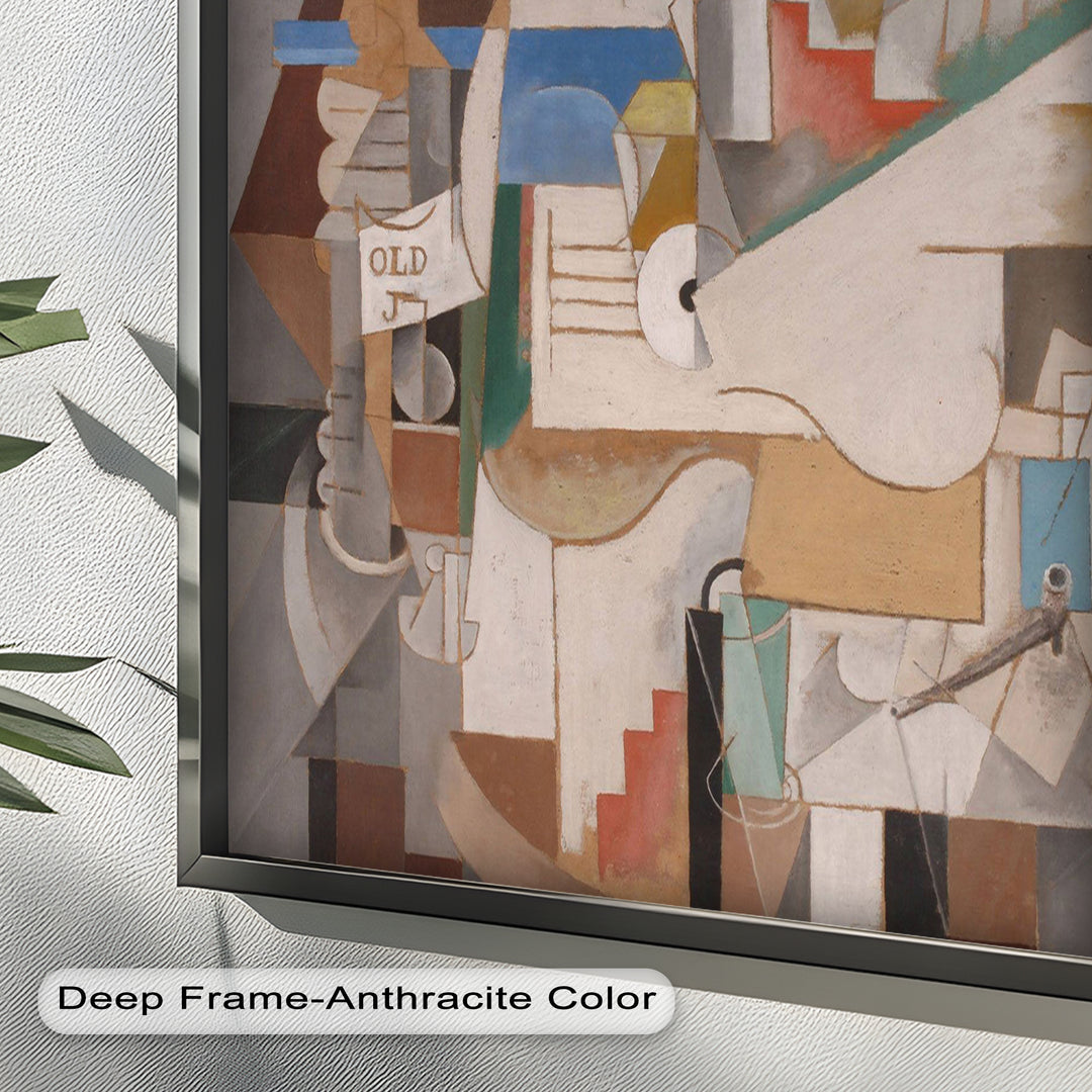 Geometric Cubist Composition Wall Art – Abstract Oil Painting