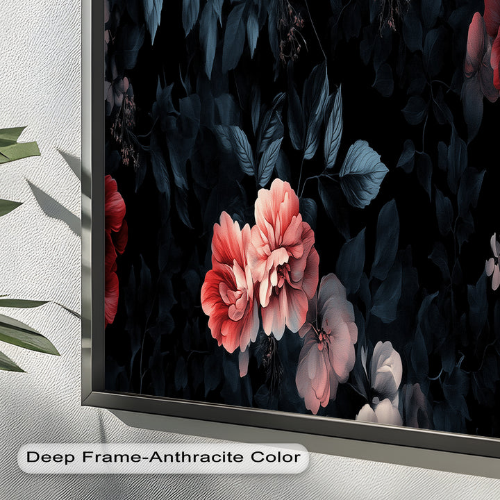 Dark Floral Elegance Wall Art – Floral Oil Painting