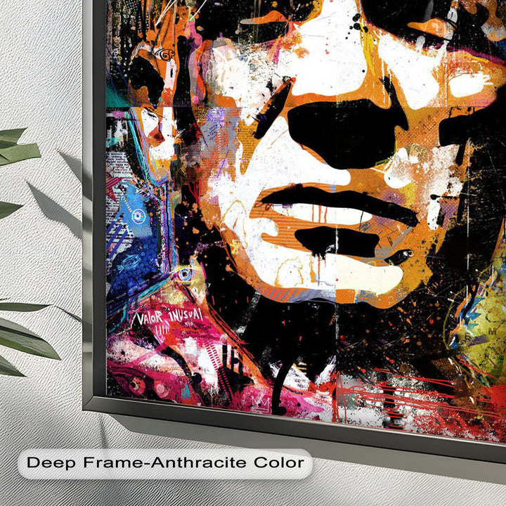Graffiti Face Portrait Wall Art – Urban Abstract Oil Painting