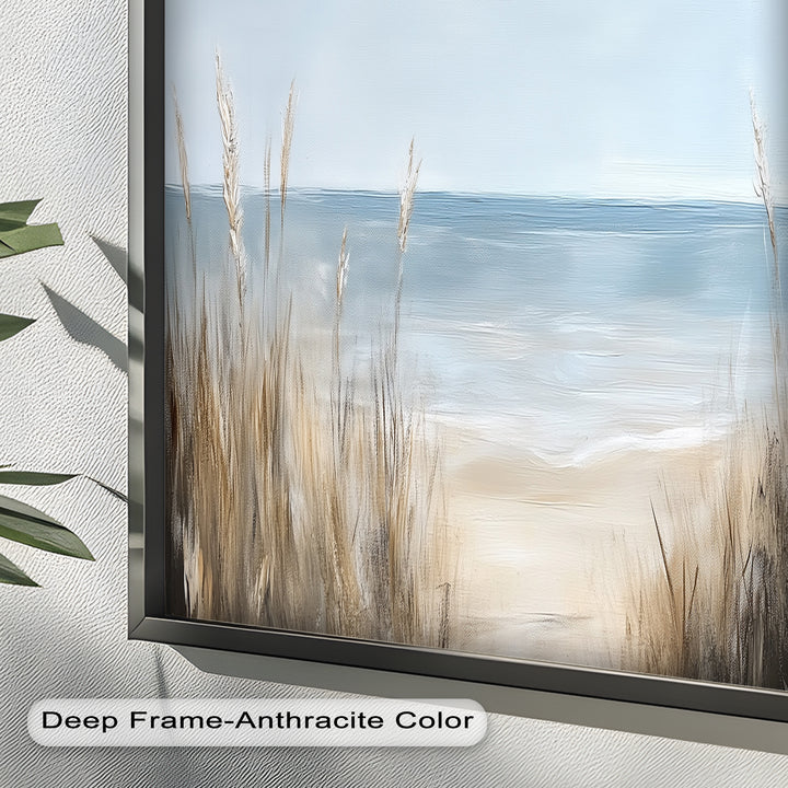 Coastal Wall Art-Beach Grass Landscape Oil Painting