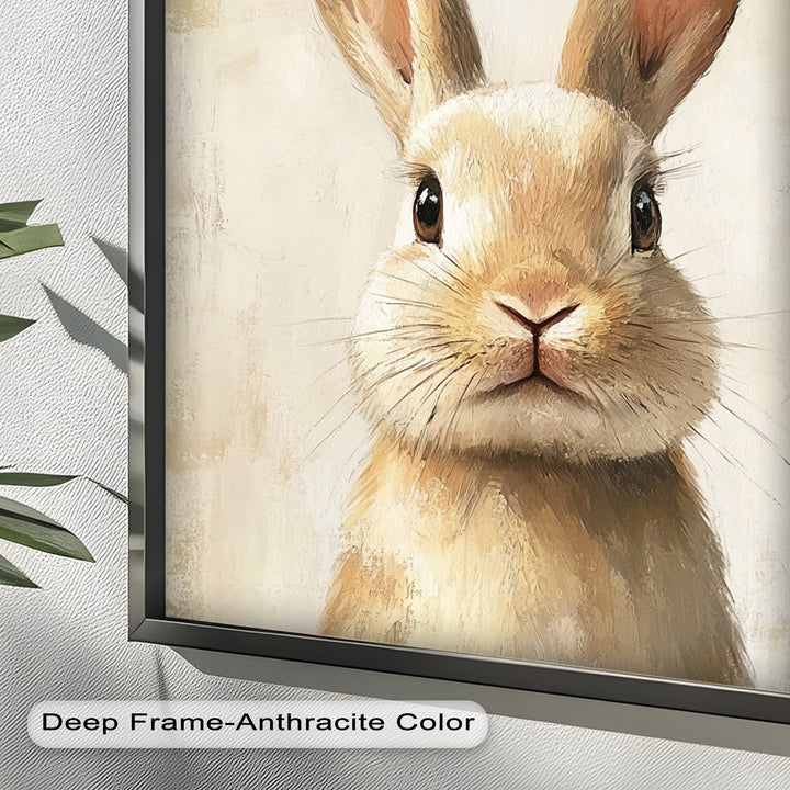 Soft-Gazed Bunny in Cream Hues - Animal Oil Painting