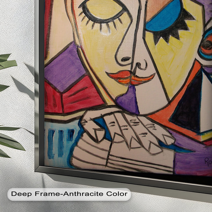 Mutige abstrakte Frau im Picasso-Stil - Picasso-Ölgemälde