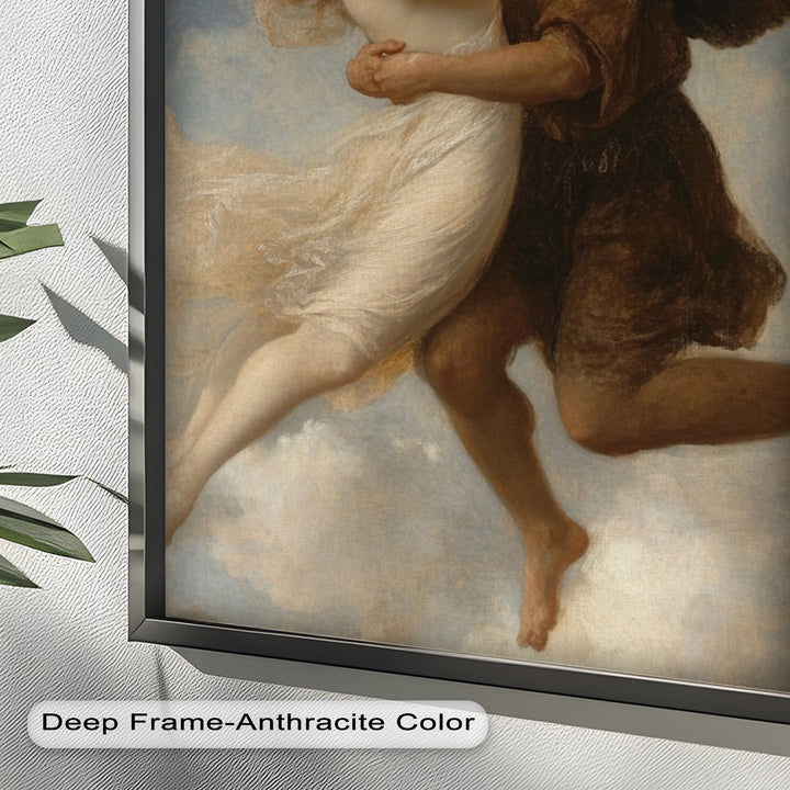 Celestial Embrace – Mythical Angelic Lovers Oil Painting