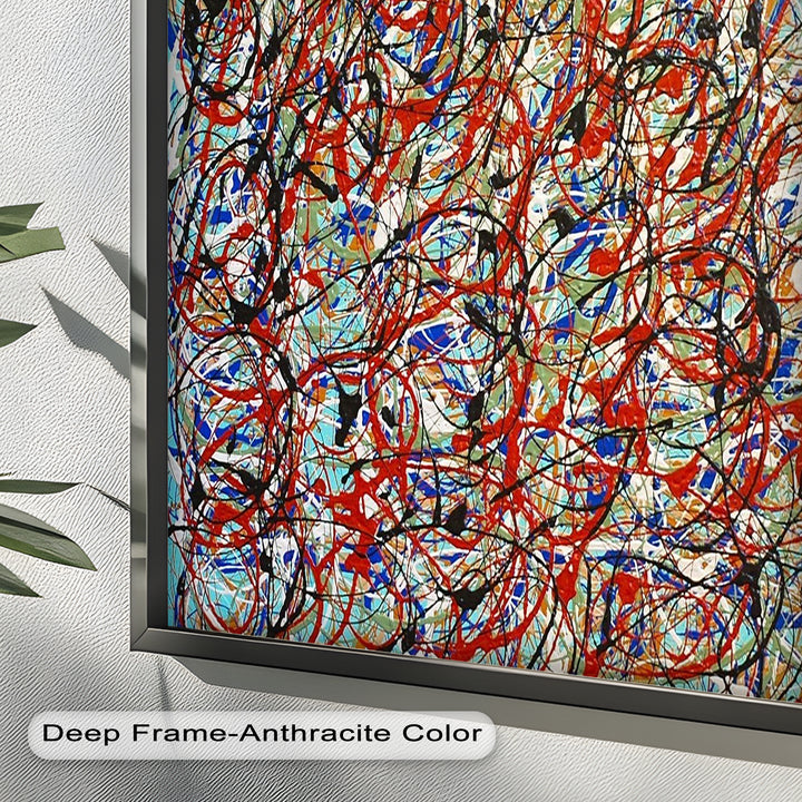 Energetic Action Painting Wall Art – Abstract Oil Painting