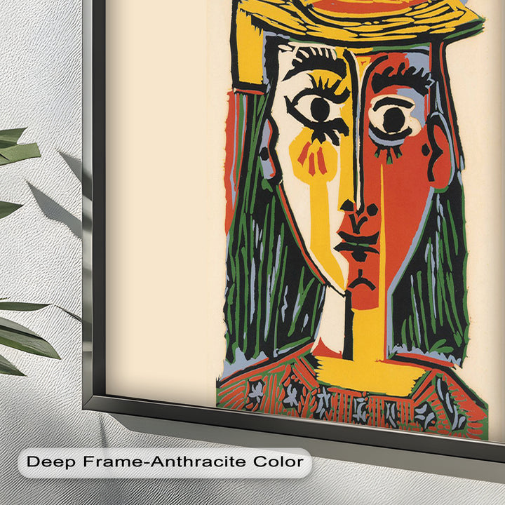 Cubist Woman Portrait Wall Art – Abstract Oil Painting