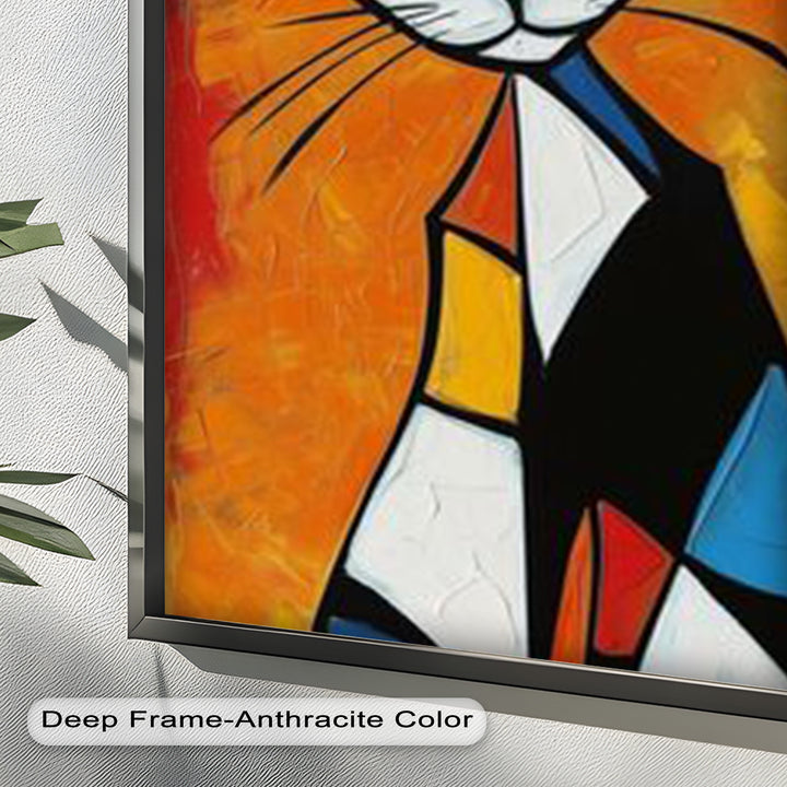 Geometric Feline – Abstract Cat Picasso Style Oil Painting