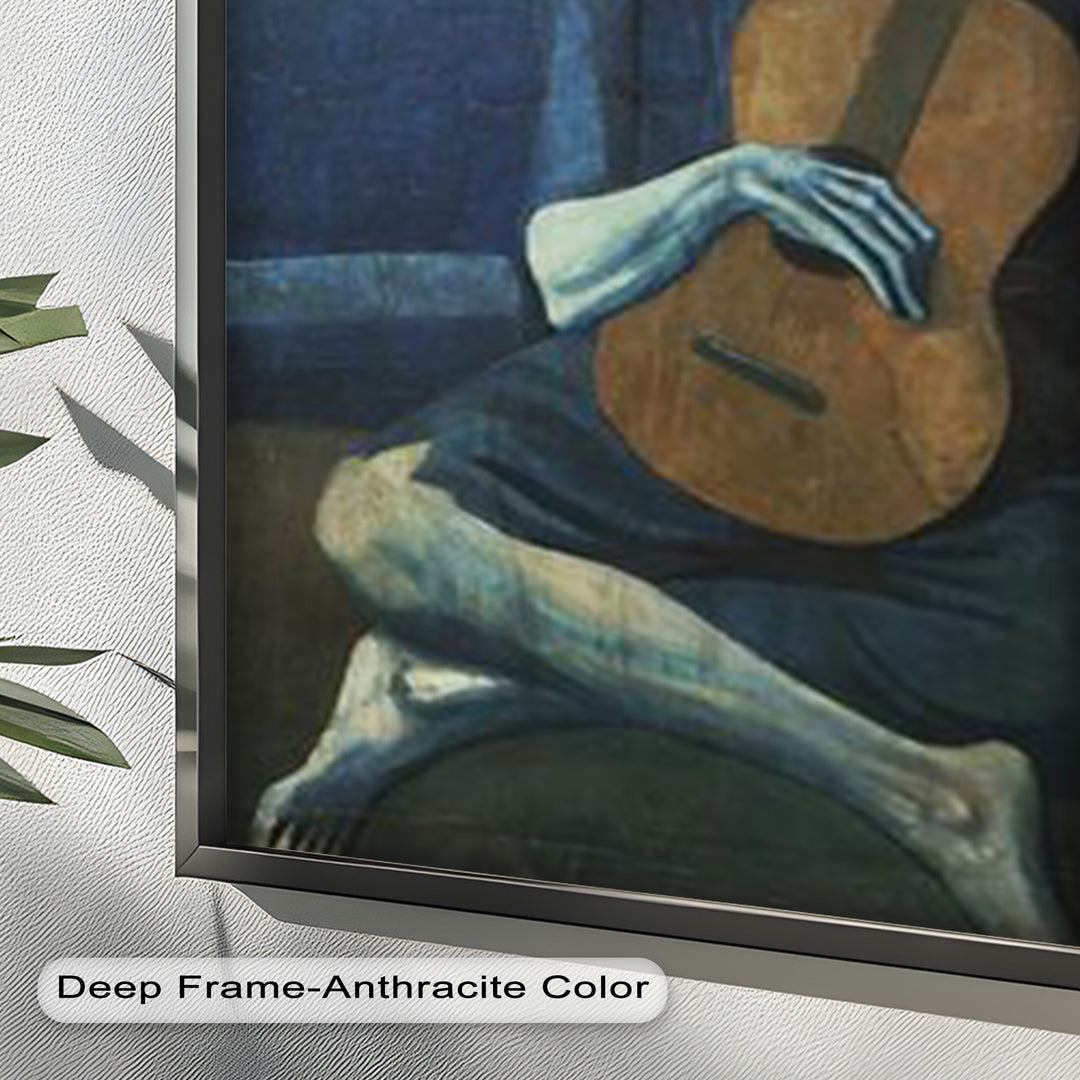 The Old Guitarist – Blue Period Melancholy Oil Painting