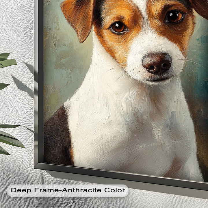 Jack Russell Portrait mit seelenvollem Blick - Tierölgemälde