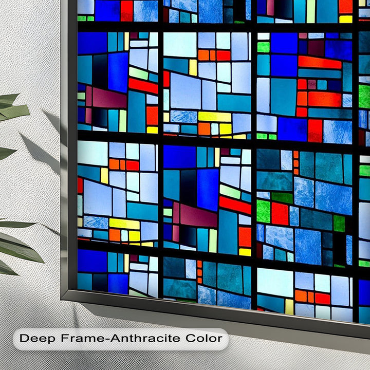 Farbblock-Mosaik-Look Wandkunst – Modernes abstraktes Ölgemälde