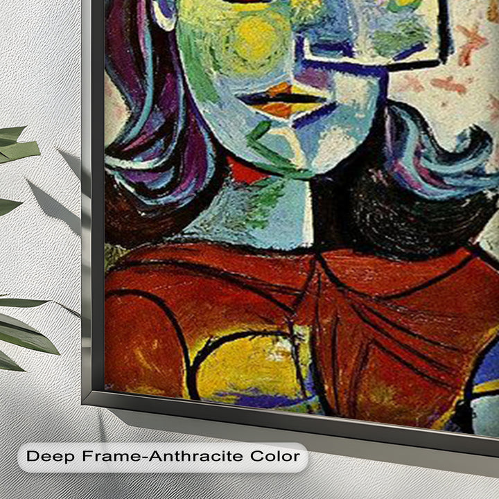 Colorful Portrait with Butterfly Accents - Picasso Oil Painting