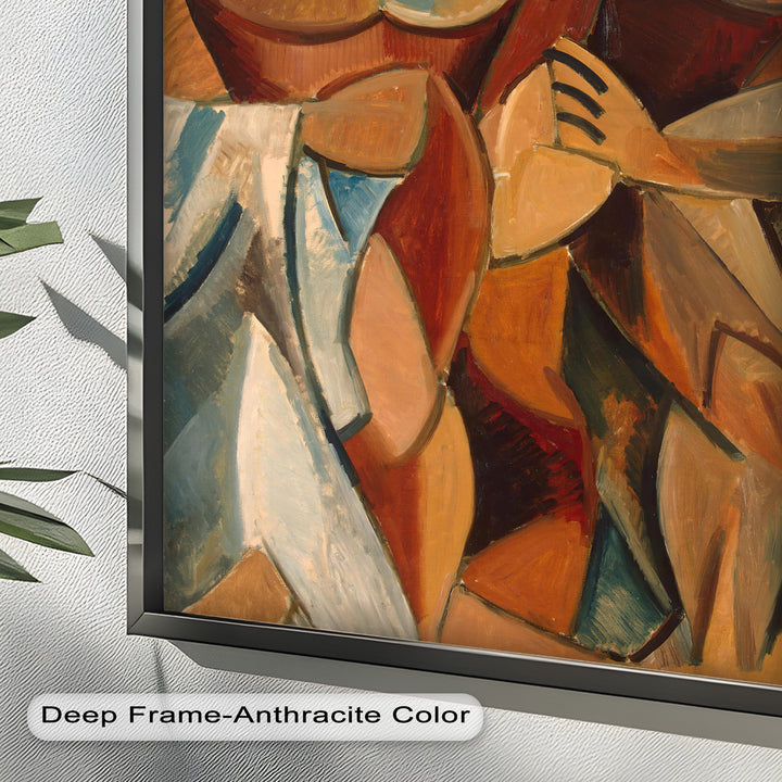 Abstract Embrace in Earth Tones - Picasso Oil Painting