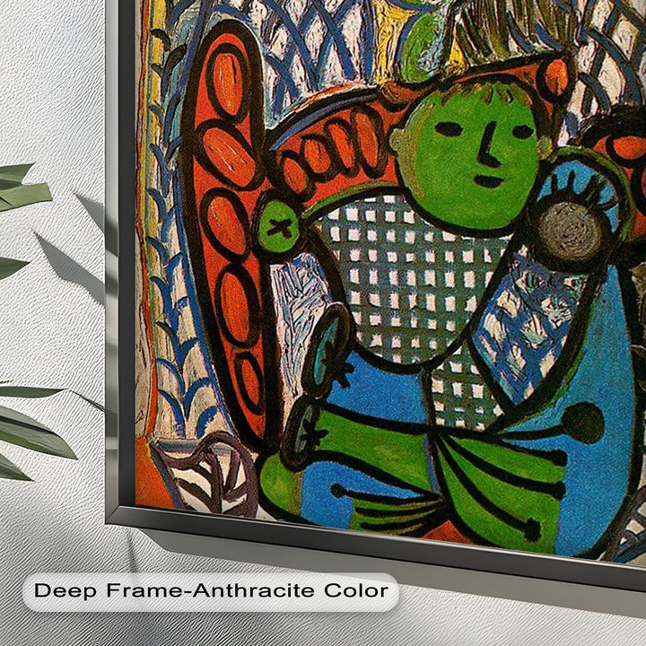Green Embrace – Mother and Child Picasso Oil Painting