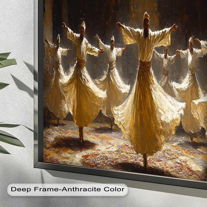 Whirling Dervishes Wall Art – Framed Oil Painting