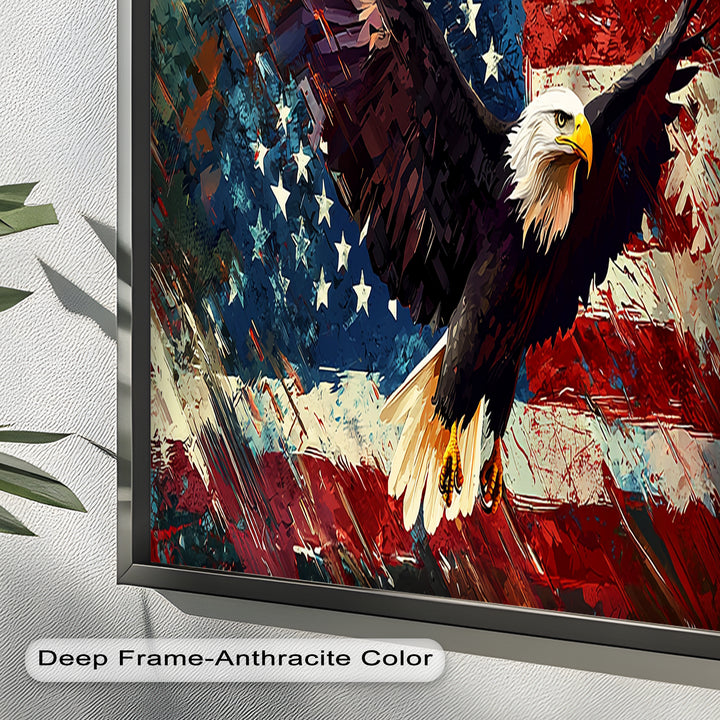 Soaring Freedom – Patriotic Eagle Oil Painting