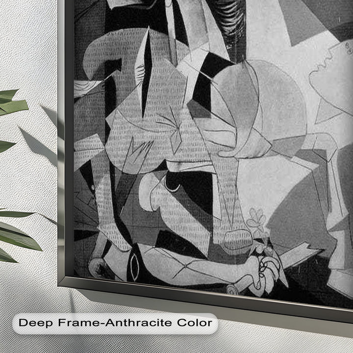 Echoes of War – Black & White Cubist Masterpiece Oil Painting
