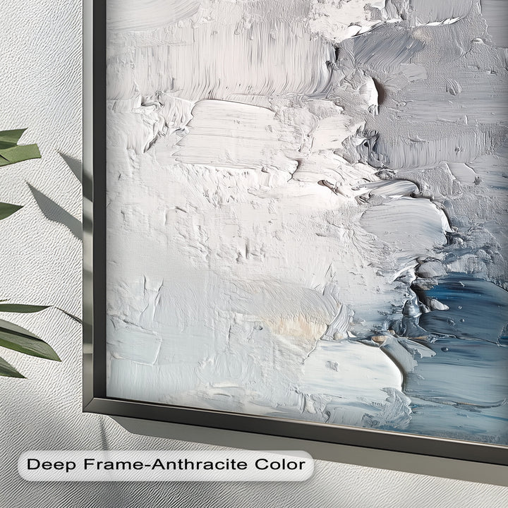 Iced Tides – Monochromes abstraktes Ölgemälde