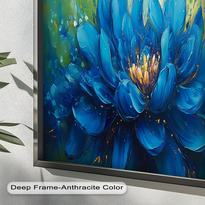 Golden-Centered Lotus in Bloom - Flower Oil Painting