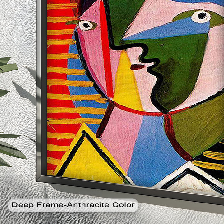 Vibrant Abstract Face – Cubist Oil Painting