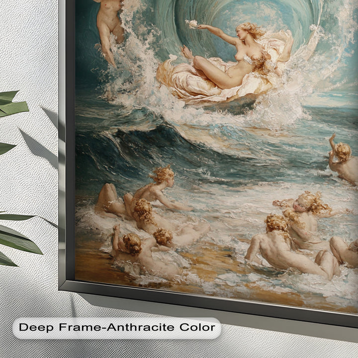 The Birth of Beauty – Mythic Seafoam and Cherubs Nude Oil Painting