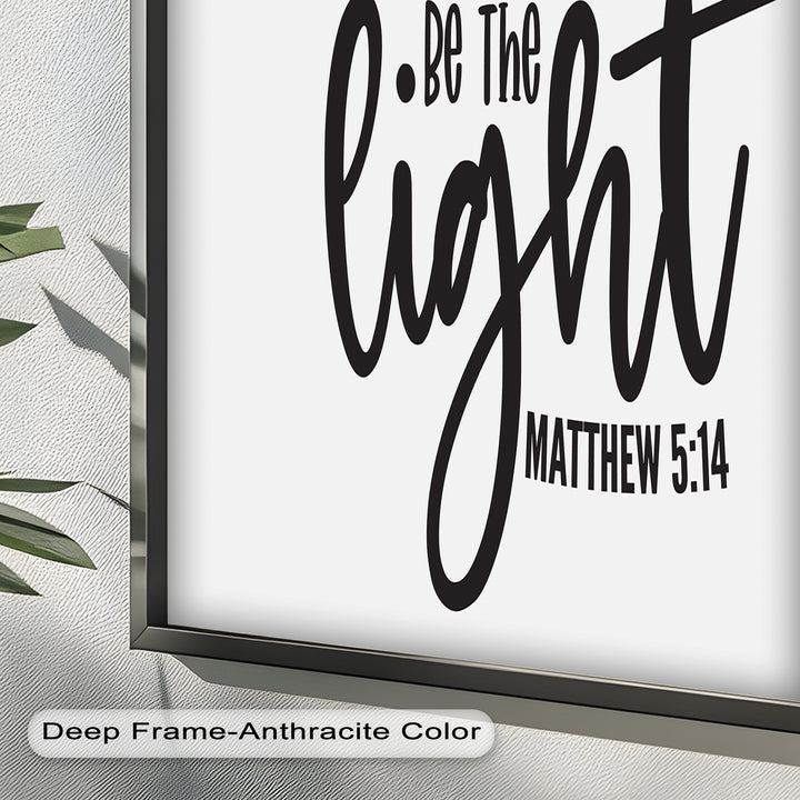 Sei das Licht – Matthäus 5:14 Bibelvers Ölgemälde