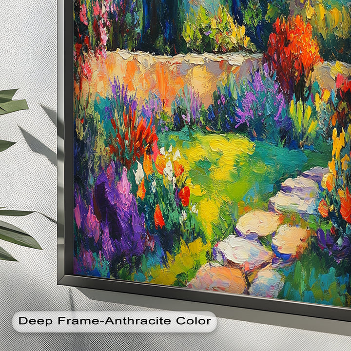 Sunlit Garden Path – Colorful Impressionist Oil Painting