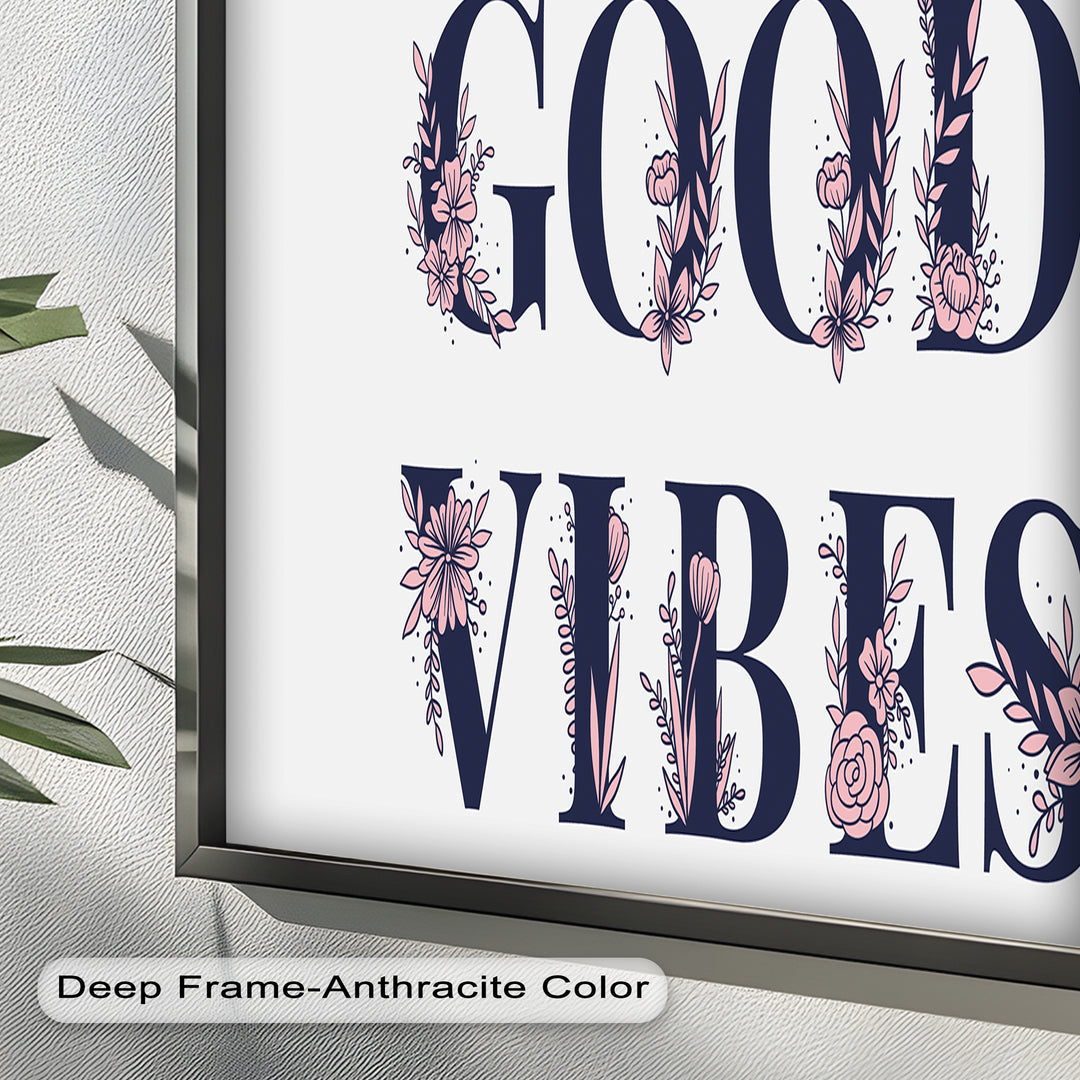 Gute Stimmung – Florale Typografie Ölgemälde