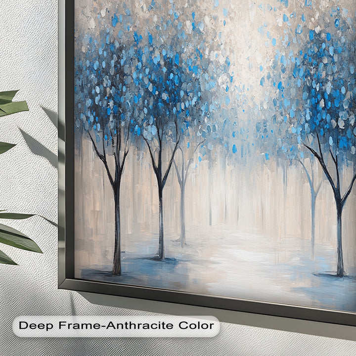 Blue Blossom Trees Wall Art – Floral Oil Painting