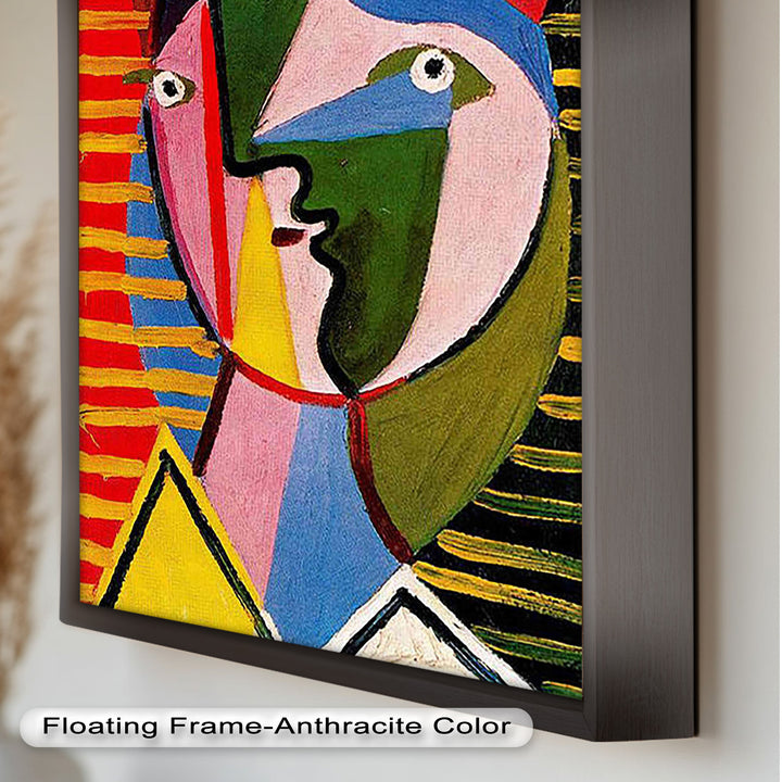 Vibrant Abstract Face – Cubist Oil Painting