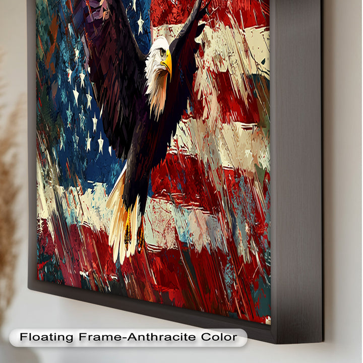Soaring Freedom – Patriotic Eagle Oil Painting