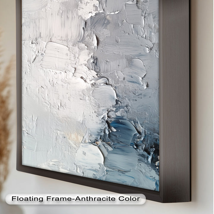Iced Tides – Monochromes abstraktes Ölgemälde