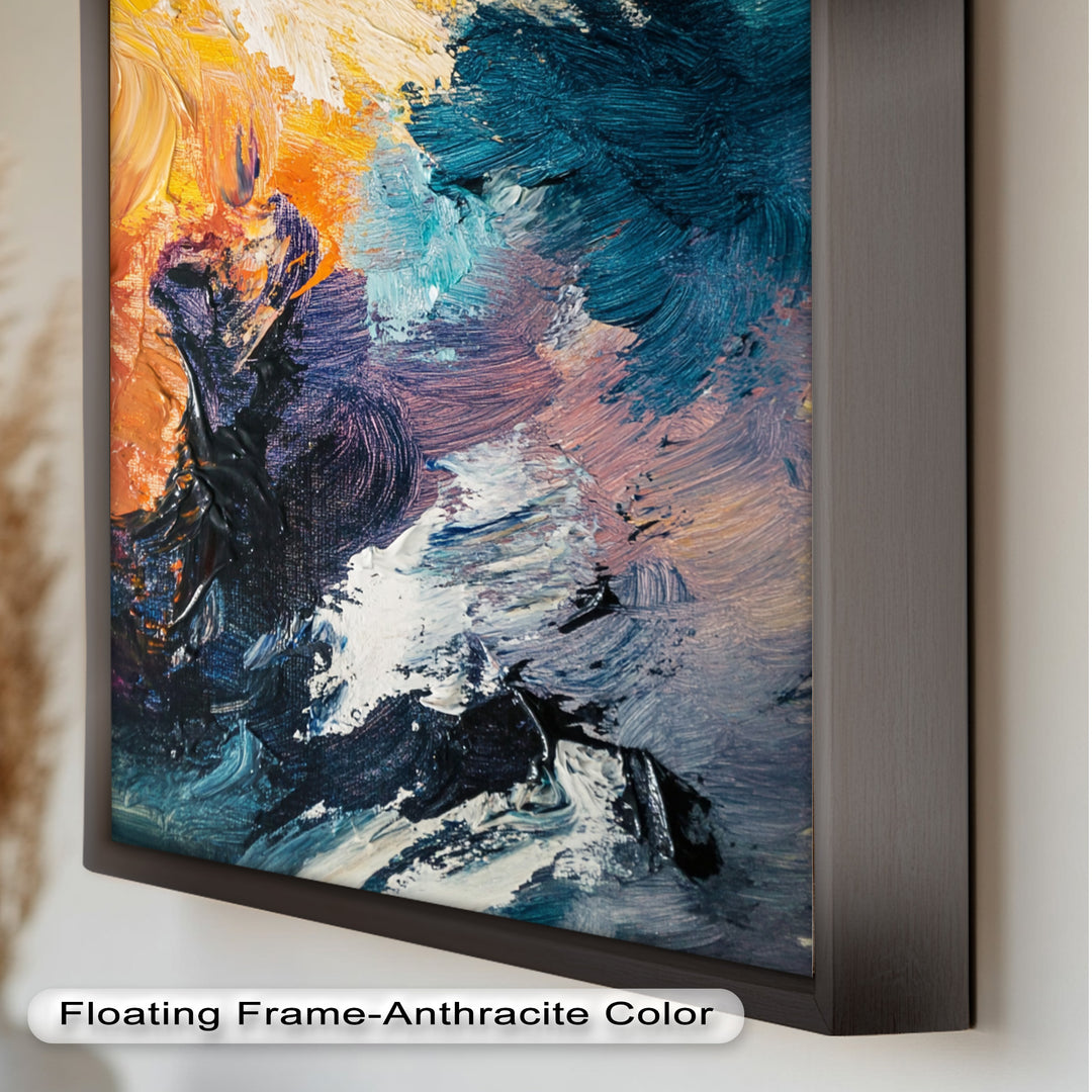 Oceanic Ember – Ölgemälde mit kräftiger abstrakter Textur
