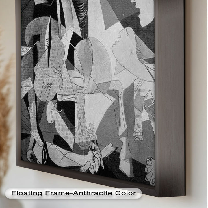 Echoes of War – Black & White Cubist Masterpiece Oil Painting