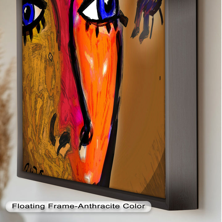 Gaze of Fire – Abstract Portrait with Distant Figure Picasso Oil Painting
